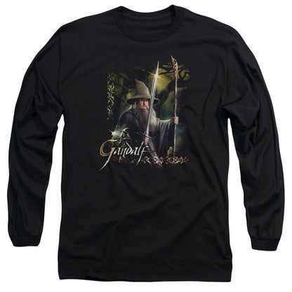 Hobbit Sword And Staff Mens Long Sleeve Shirt Black Officially Licensed