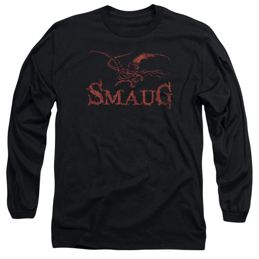 Hobbit Dragon Mens Long Sleeve Shirt Black Officially Licensed