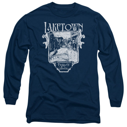 Hobbit Laketown Simple Mens Long Sleeve Shirt Navy Officially Licensed