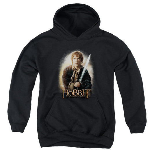 The Hobbit Bilbo and Sting Kids Youth Hoodie Black Officially Licensed