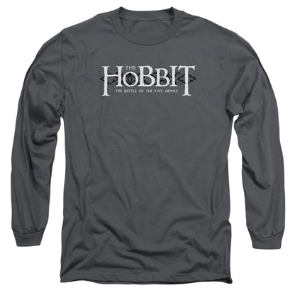 Hobbit Ornate Logo Mens Long Sleeve Shirt Charcoal Officially Licensed