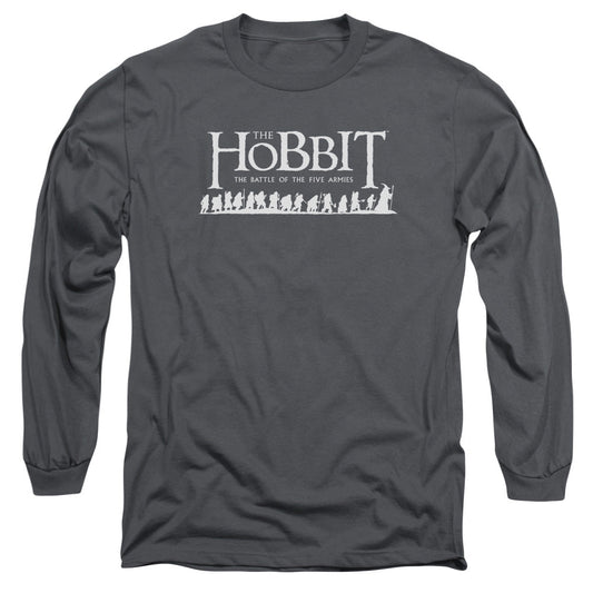 Hobbit Walking Logo Mens Long Sleeve Shirt Charcoal Officially Licensed