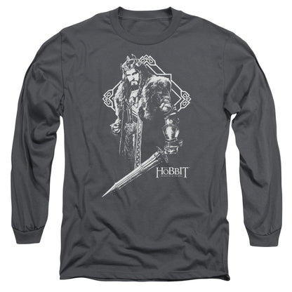 Hobbit King Thorin Mens Long Sleeve Shirt Charcoal Officially Licensed