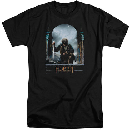 The Hobbit Bilbo Poster Mens Tall T Shirt Black Officially Licensed