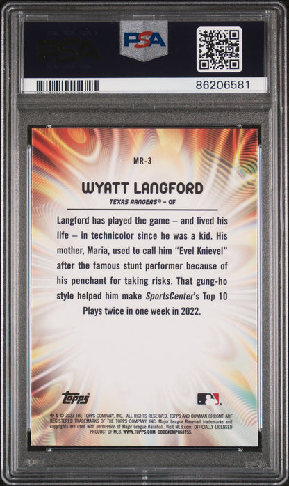 Graded 2023 Topps Bowman Draft Wyatt Langford #MR3 Mood Ring Rookie RC Baseball Card PSA 10 Gem Mint