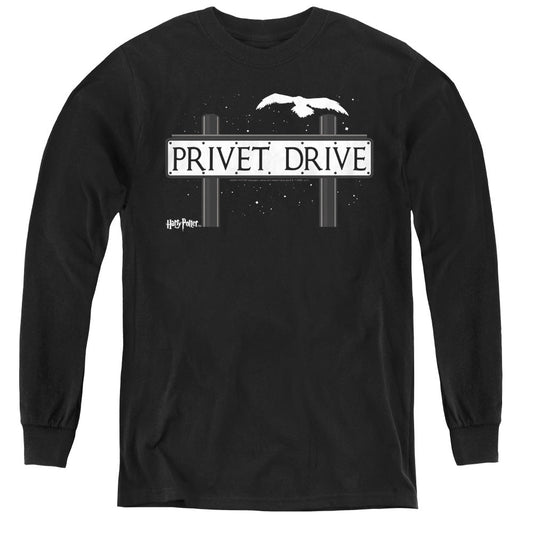 Harry Potter Privet Drive Long Sleeve Kids Youth T Shirt Black Officially Licensed