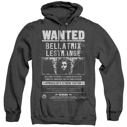 Harry Potter Wanted Bellatrix Mens Heather Hoodie Black Officially Licensed