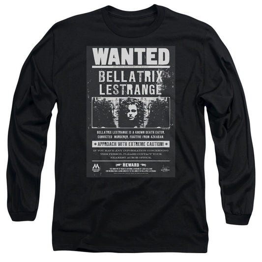 Harry Potter Wanted Bellatrix Mens Long Sleeve Shirt Black Officially Licensed Officially Licensed