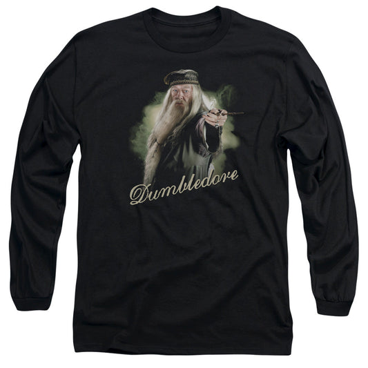 Harry Potter Dumbledore Wand Mens Long Sleeve Shirt Black Officially Licensed Officially Licensed
