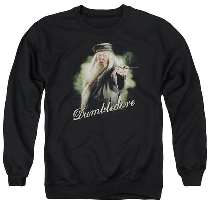 Harry Potter Dumbledore Wand Mens Crewneck Sweatshirt Black Officially Licensed