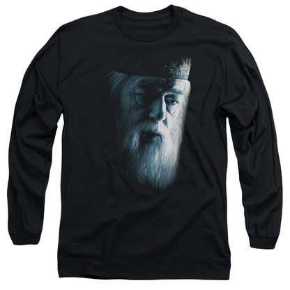 Harry Potter Dumbledore Face Mens Long Sleeve Shirt Black Officially Licensed Officially Licensed