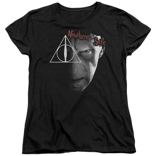 Harry Potter Nowhere is Safe Womens T Shirt Black Officially Licensed
