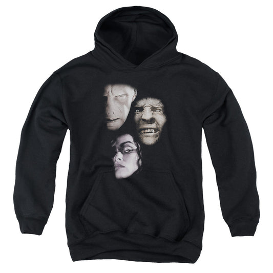 Harry Potter Villian Heads Kids Youth Hoodie Black Officially Licensed