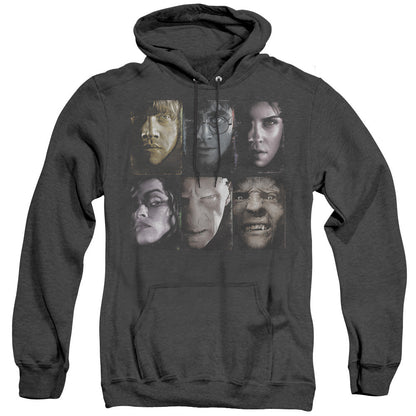 Harry Potter Horizontal Heads Mens Heather Hoodie Black Officially Licensed