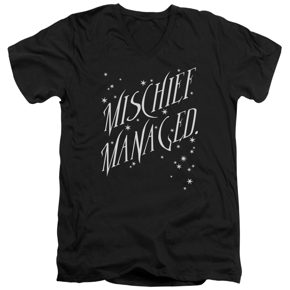 Harry Potter Mischief Managed 4 Mens Slim Fit V-Neck T Shirt Black Officially Licensed