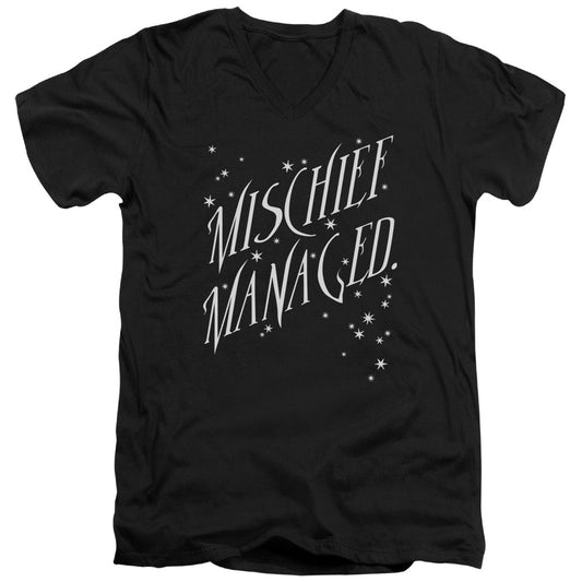 Harry Potter Mischief Managed 4 Mens Slim Fit V-Neck T Shirt Black Officially Licensed