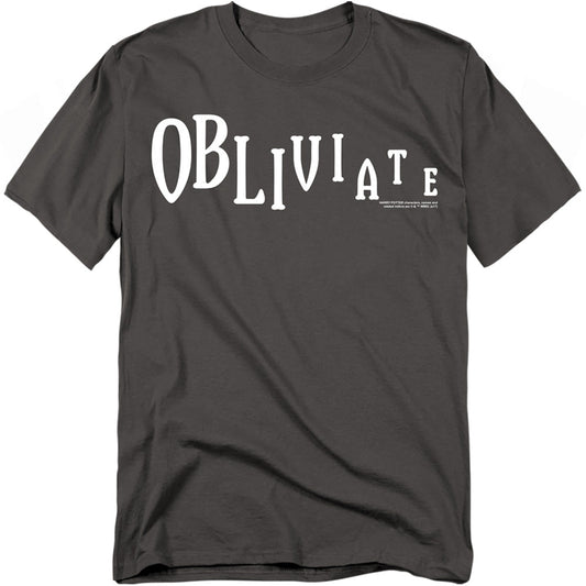 Harry Potter Obliviate Mens T Shirt Charcoal Officially Licensed