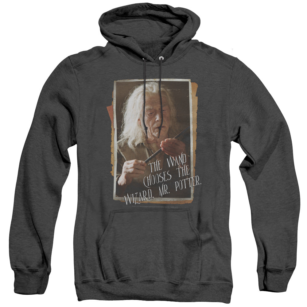 Harry Potter Olivander Mens Heather Hoodie Black Officially Licensed