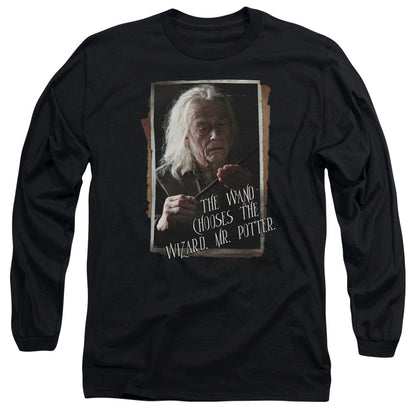 Harry Potter Olivander Mens Long Sleeve Shirt Black Officially Licensed Officially Licensed