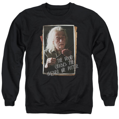 Harry Potter Olivander Mens Crewneck Sweatshirt Black Officially Licensed