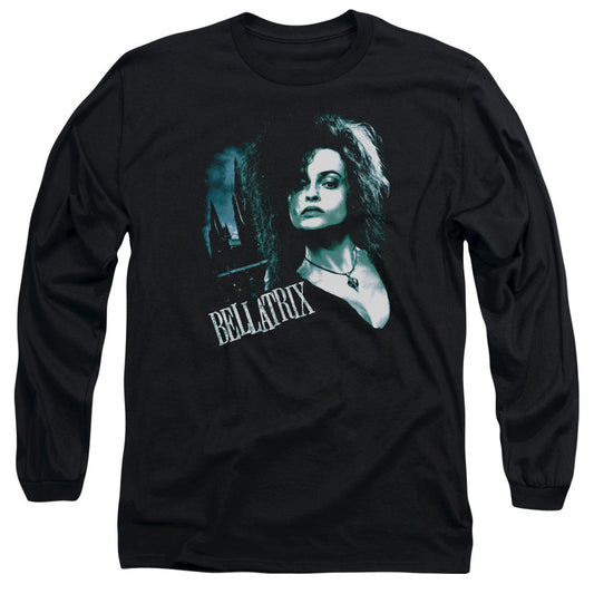 Harry Potter Bellatrix Closeup Mens Long Sleeve Shirt Black Officially Licensed Officially Licensed