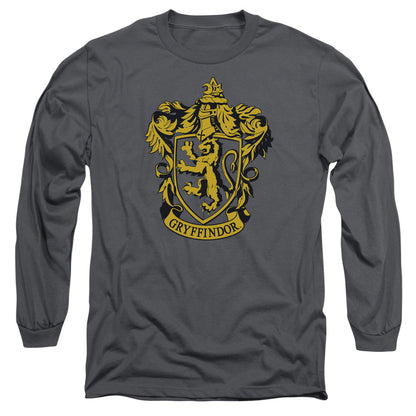 Harry Potter Gryffindor Crest Mens Long Sleeve Shirt Charcoal Officially Licensed Officially Licensed
