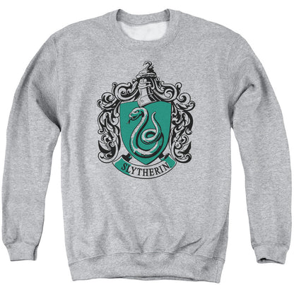 Harry Potter Slytherin Crest Mens Crewneck Sweatshirt Athletic Heather Officially Licensed