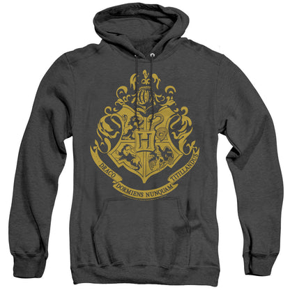 Harry Potter Hogwarts Crest Heather Mens Hoodie Black Officially Licensed
