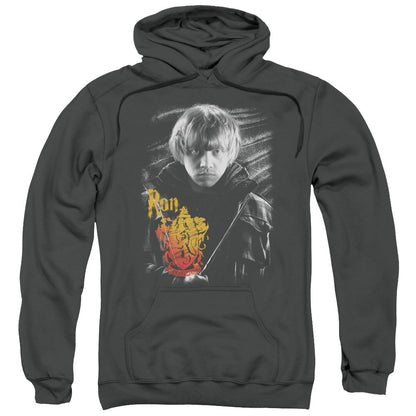 Harry Potter Ron Portrait Mens Hoodie Charcoal Officially Licensed
