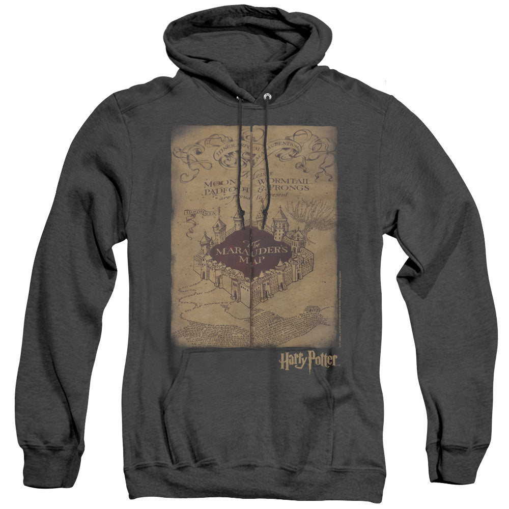 Harry Potter Marauders Map Mens Heather Hoodie Black Officially Licensed