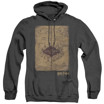 Harry Potter Marauders Map Mens Heather Hoodie Black Officially Licensed