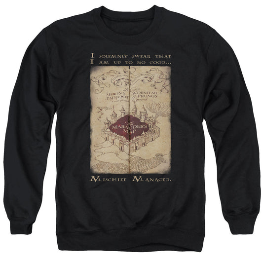 Harry Potter Marauders Map Words Mens Crewneck Sweatshirt Black Officially Licensed