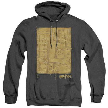 Harry Potter Marauders Map Interior Mens Heather Hoodie Black Officially Licensed