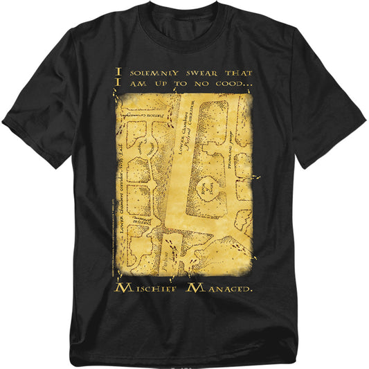 Harry Potter Marauders Map Interior Words Mens T Shirt Black Officially Licensed
