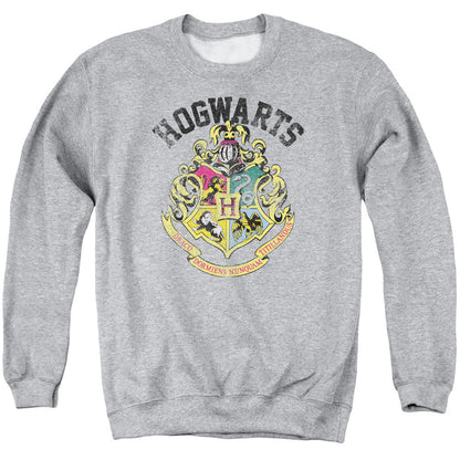 Harry Potter Hogwarts Crest Mens Crewneck Sweatshirt Athletic Heather Officially Licensed