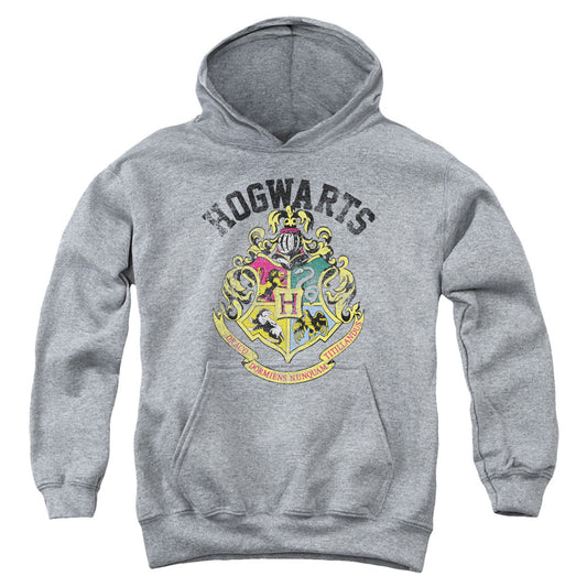 Harry Potter Hogwarts Crest Kids Youth Hoodie Athletic Heather Officially Licensed