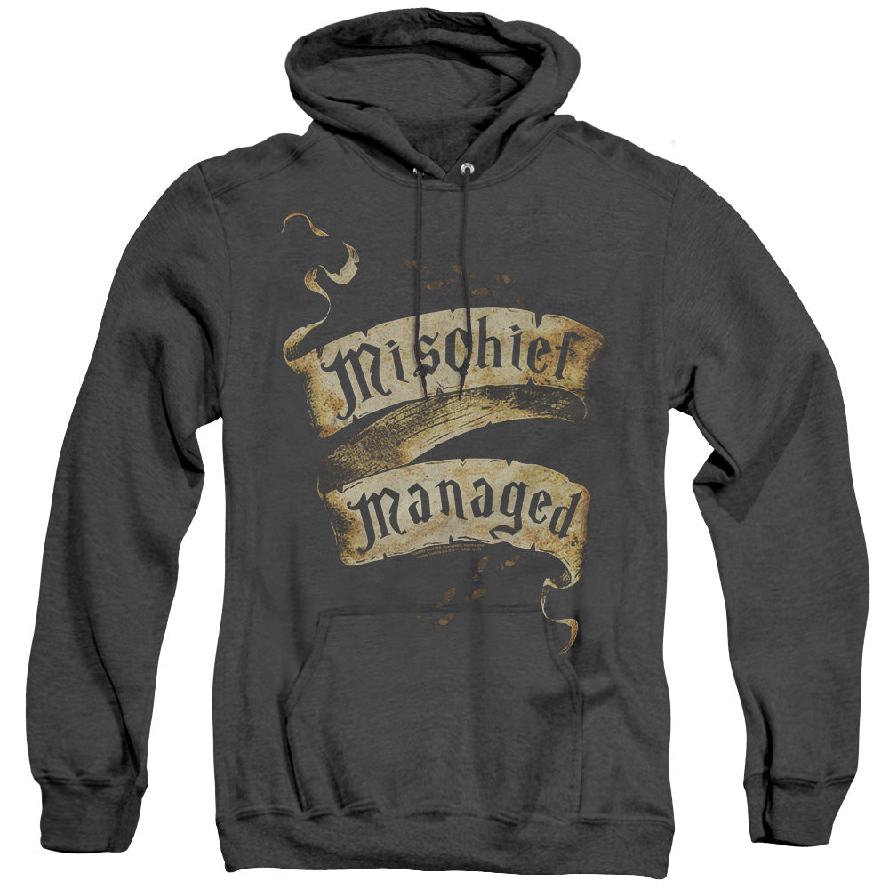 Harry Potter Mischief Managed Mens Heather Hoodie Black Officially Licensed