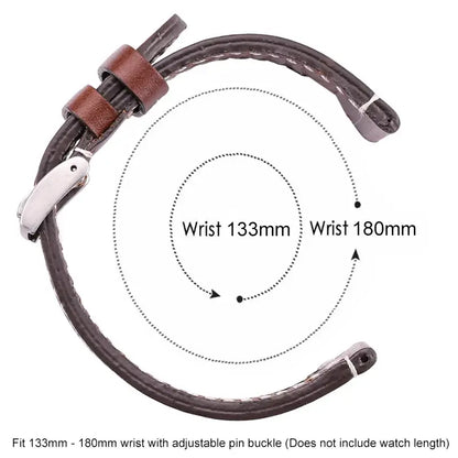 Suunto Race, Vertical & 9 Peak Contrast-Stitched Leather Buckle Band