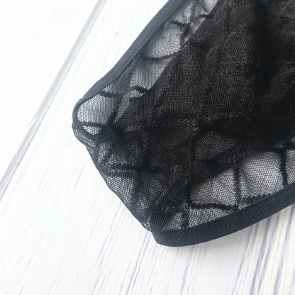 Black Men's Underwear Briefs Fishnet