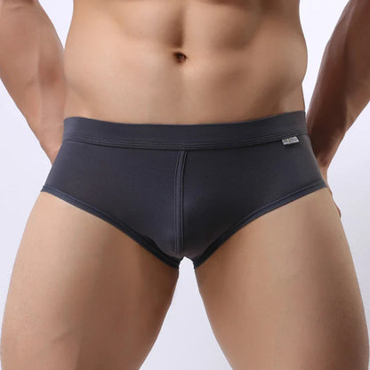 BRAVE PERSON Soft Nylon Underwear Men Boxers Briefs Mesh Breathable Elastic Sexy Boxers High Quality Male Panties Boxershorts