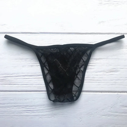 Black Men's Underwear Briefs Fishnet