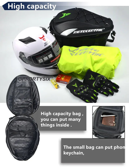 MOTOCENTRIC Motorcycle Back Seat Bags Waterproof Multifunctional
