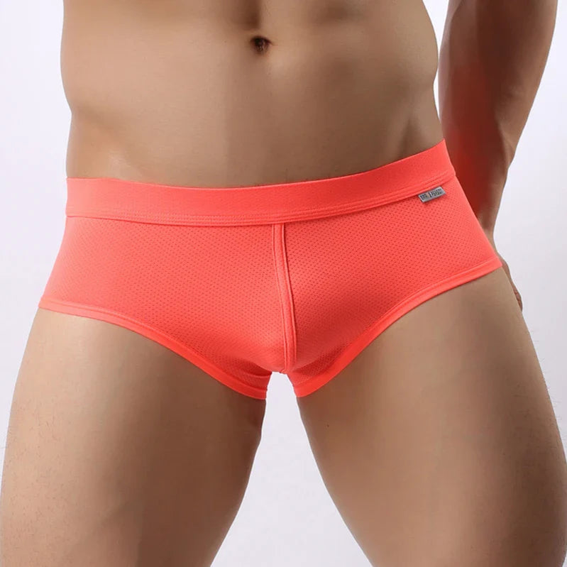 BRAVE PERSON Soft Nylon Underwear Men Boxers Briefs Mesh Breathable Elastic Sexy Boxers High Quality Male Panties Boxershorts