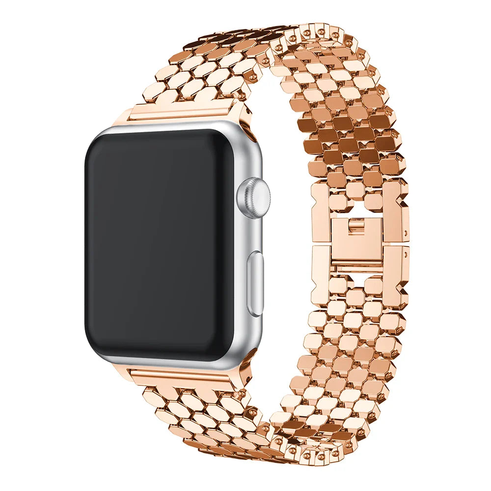 Apple Watch Stainless Steel Strap - Sleek Fish-Scale Design
