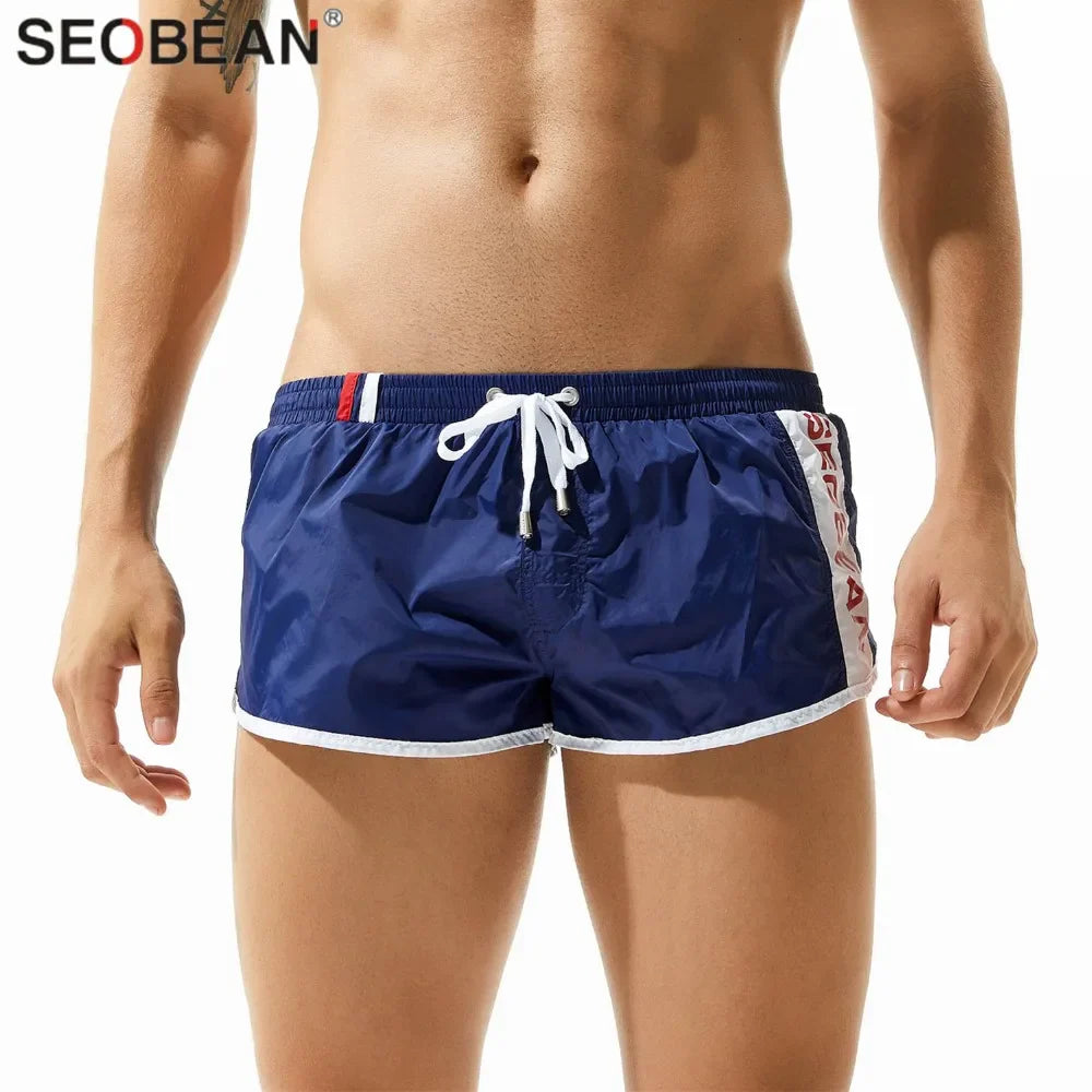 SEOBEAN Shorts Men's Beach Shorts Quick Dry Nylon Fabrics Men Board Shorts Homme Casual Style Loose Joggers Shorts