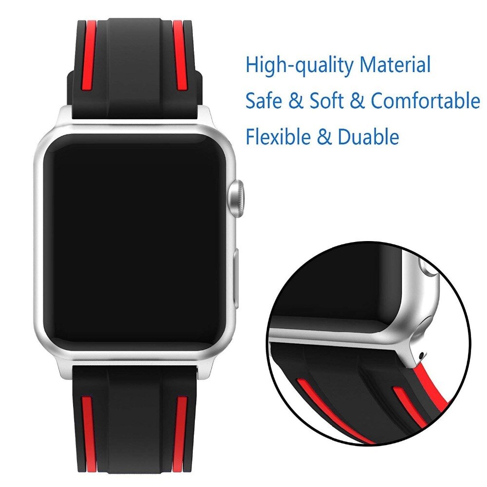 Sport Soft Silicone Strap For Apple Watch Series 11/10/9/8/7/6/5/4/ SE / Ultra 1/2/3