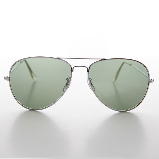 Vintage Metal Aviator Sunglass with Glass Lens - Hughes