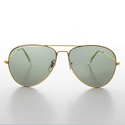 Vintage Metal Aviator Sunglass with Glass Lens - Hughes