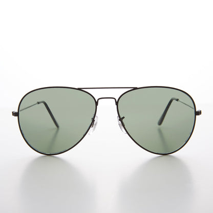 Vintage Metal Aviator Sunglass with Glass Lens - Hughes