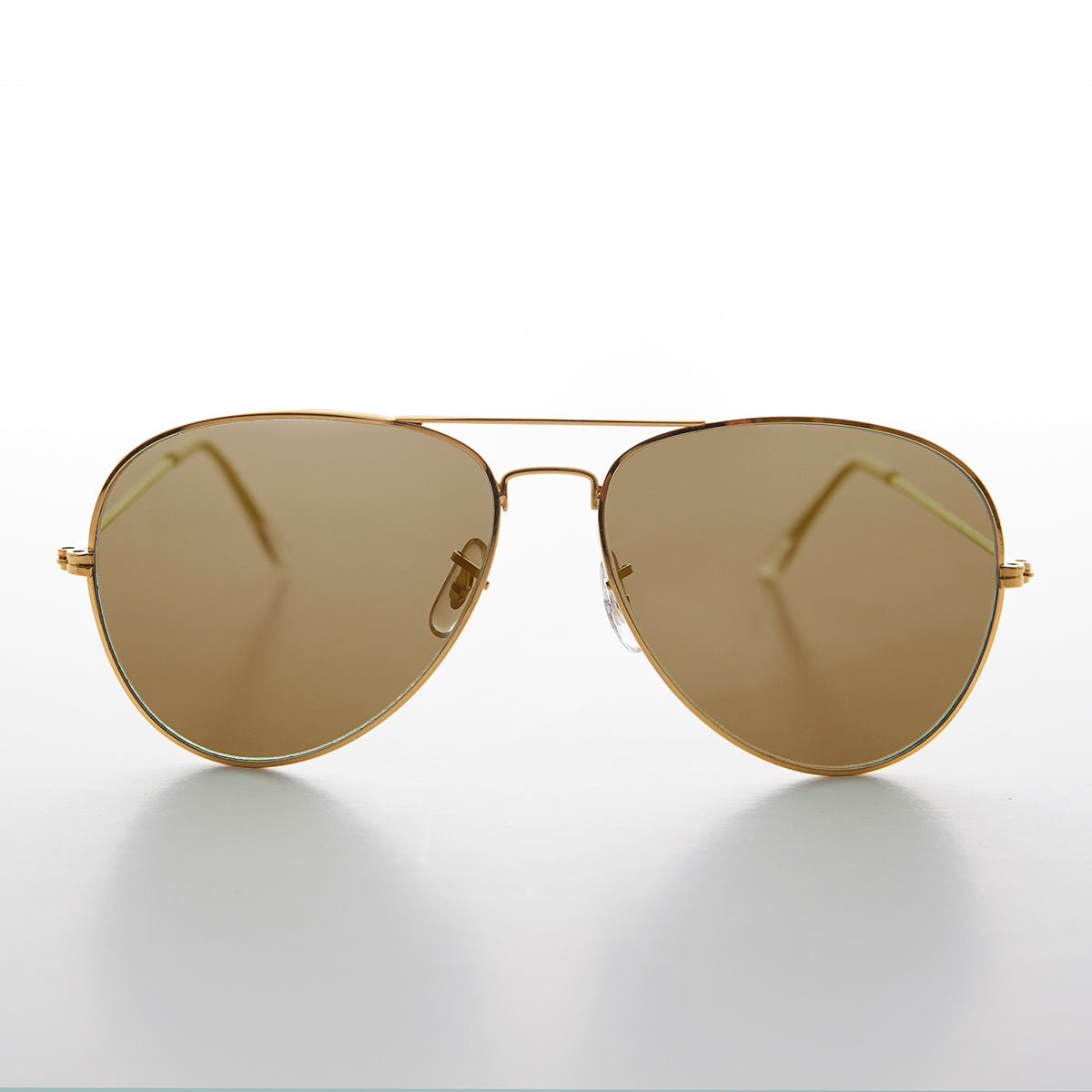 Vintage Metal Aviator Sunglass with Glass Lens - Hughes